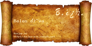 Beles Éva névjegykártya
